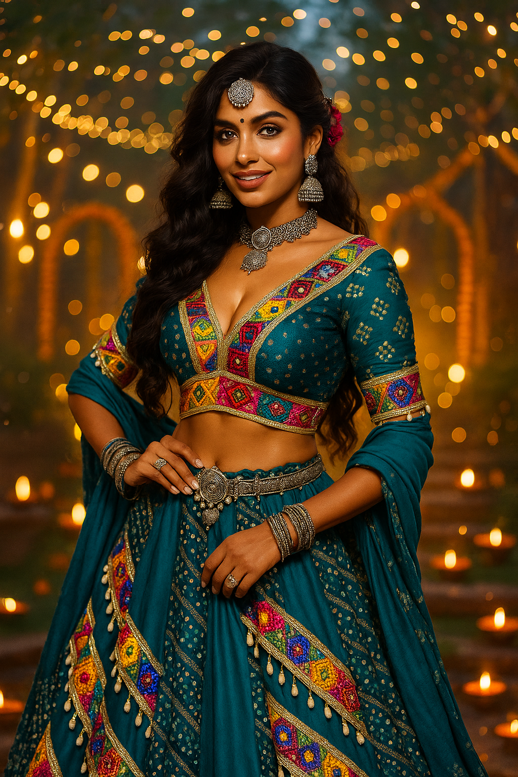 Teal Chaniya Choli