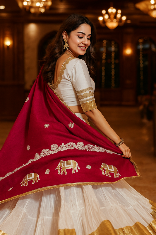 White and Pink Chaniya Choli