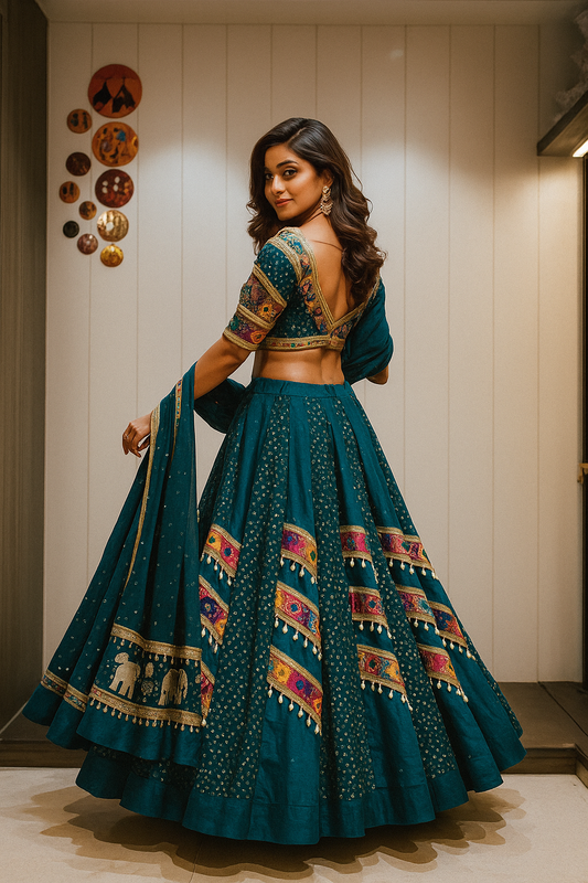 Teal Chaniya Choli