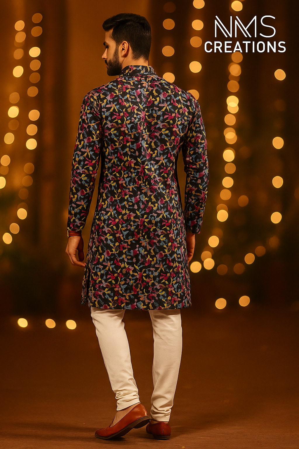 Black Multicolor Printed Kurta Set – Festive Edition by NMS Creations