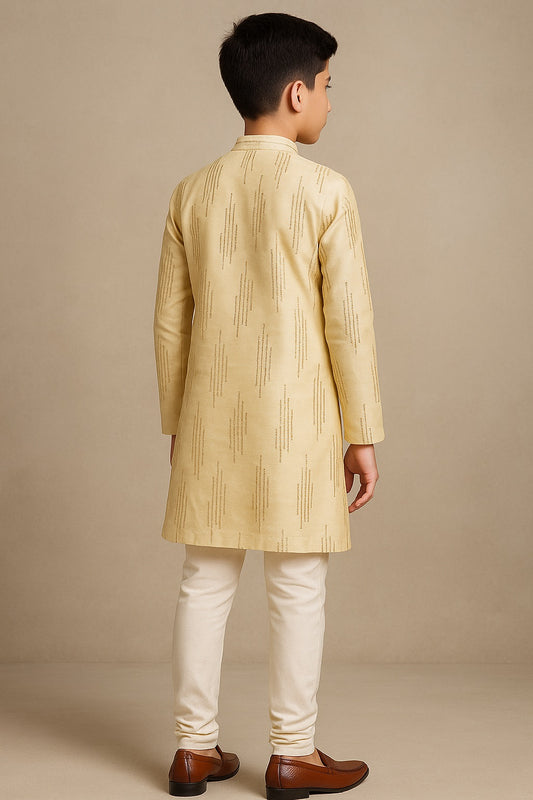 Golden Elegance Silk Kurta Pajama Set - 2427