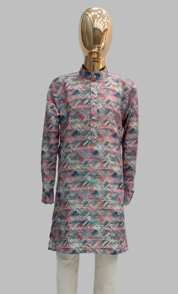 Crimson Slate printed kurta garment detail