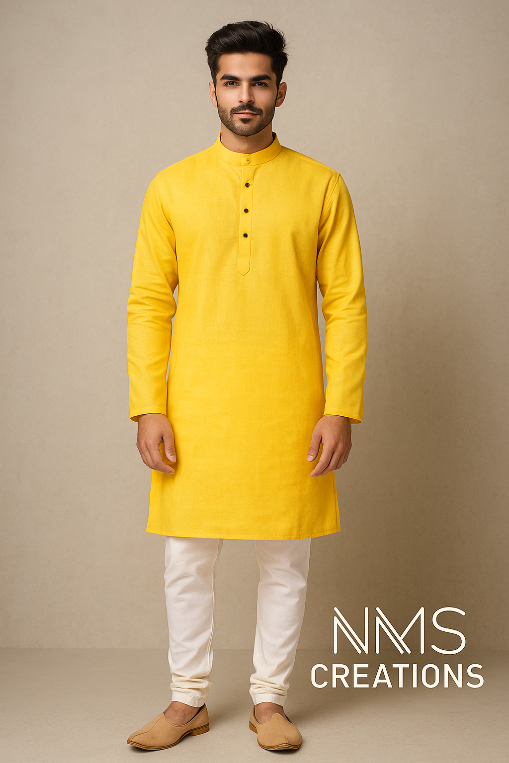 Sunshine Yellow Pure Cotton Kurta – Elegant & Comfortable for Summer and Festive Wear