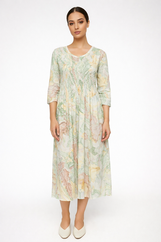 Pastel Marbled Midi Dress