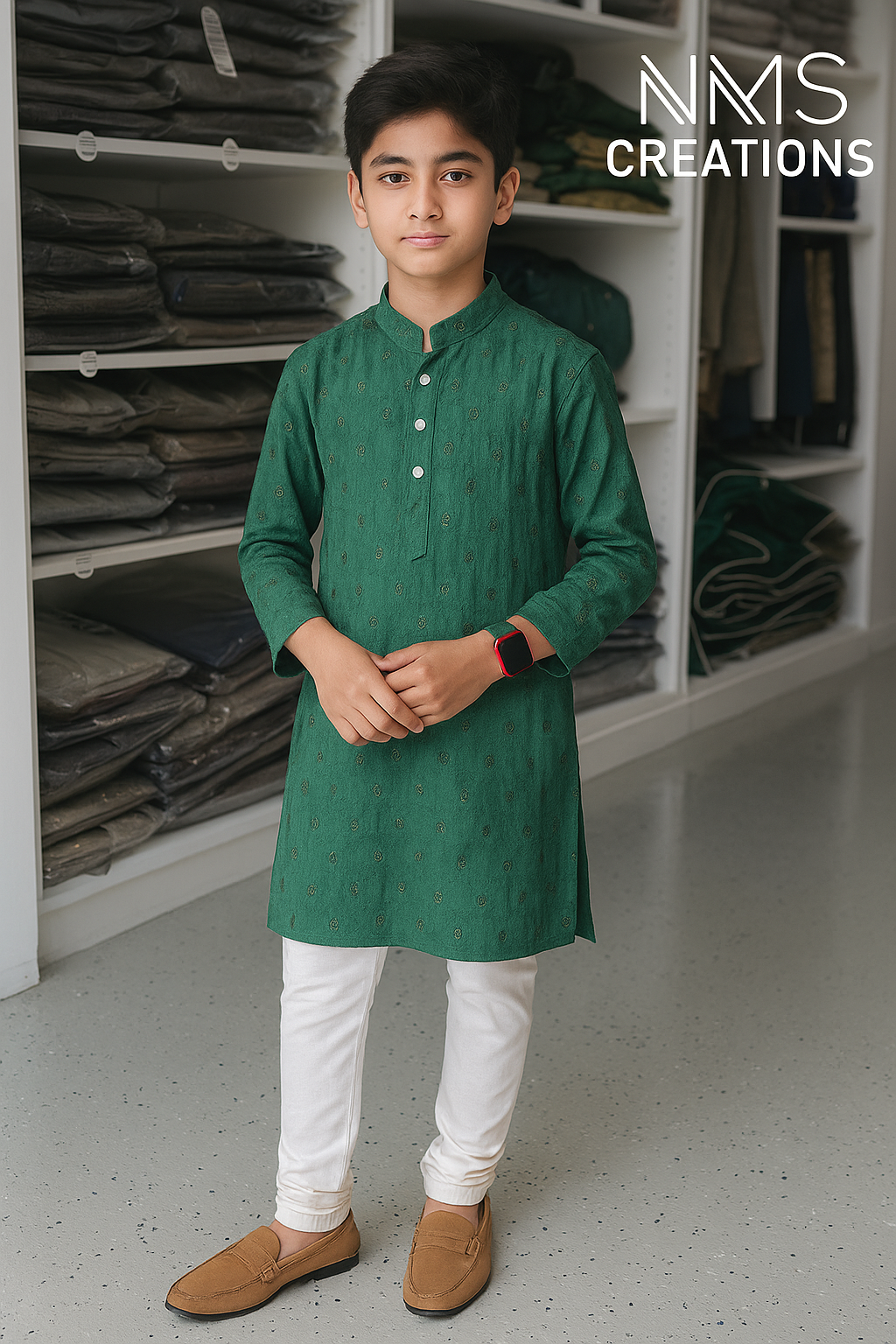 Royal Green Embroidered Kurta Pajama - 2589