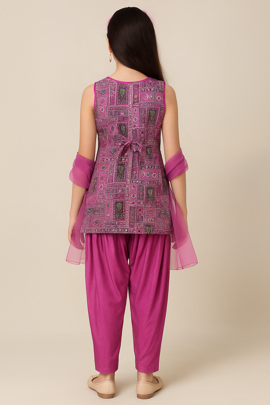 Rose Pink Patiala Suit Set - Style 9069