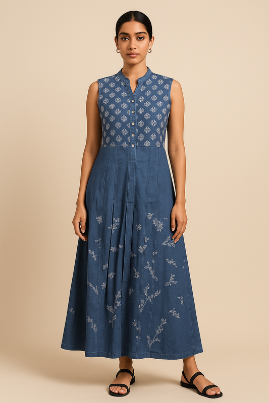 Indigo Bloom Maxi Dress