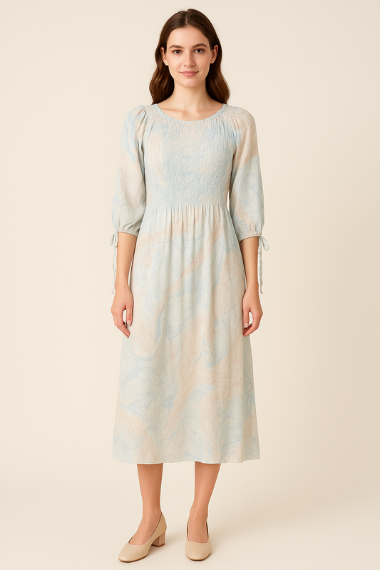 Sky Marble Midi Dress