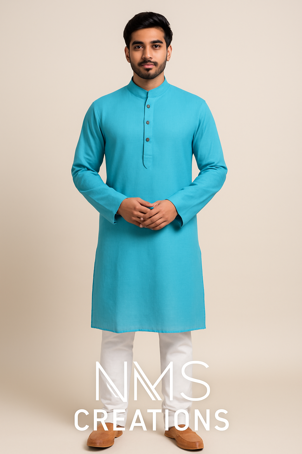 Sky Blue Pure Cotton Kurta – Elegant & Comfortable for Summer and Festive Wear