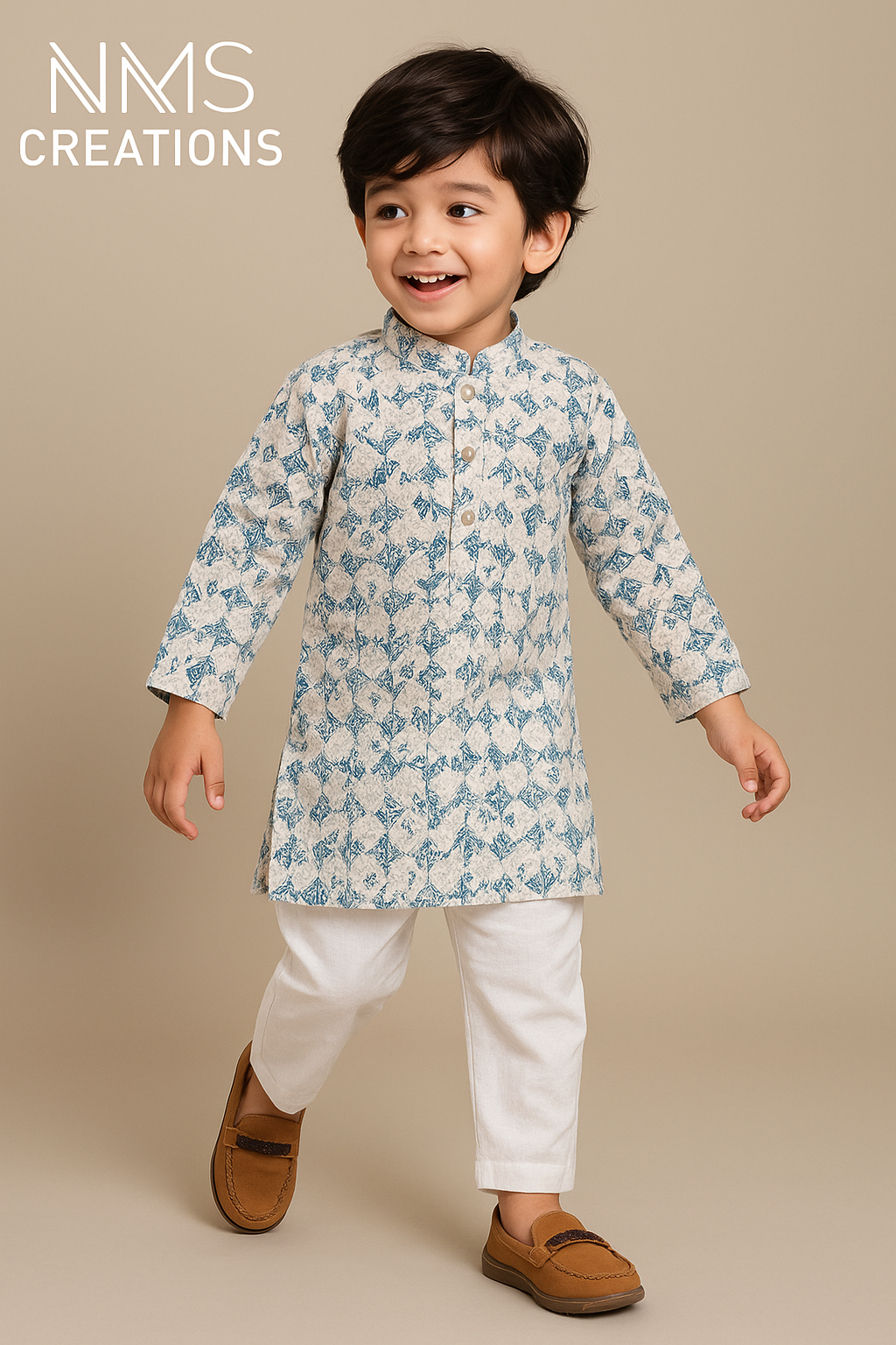 Elegant Leaf Printed Kurta Pajama Set