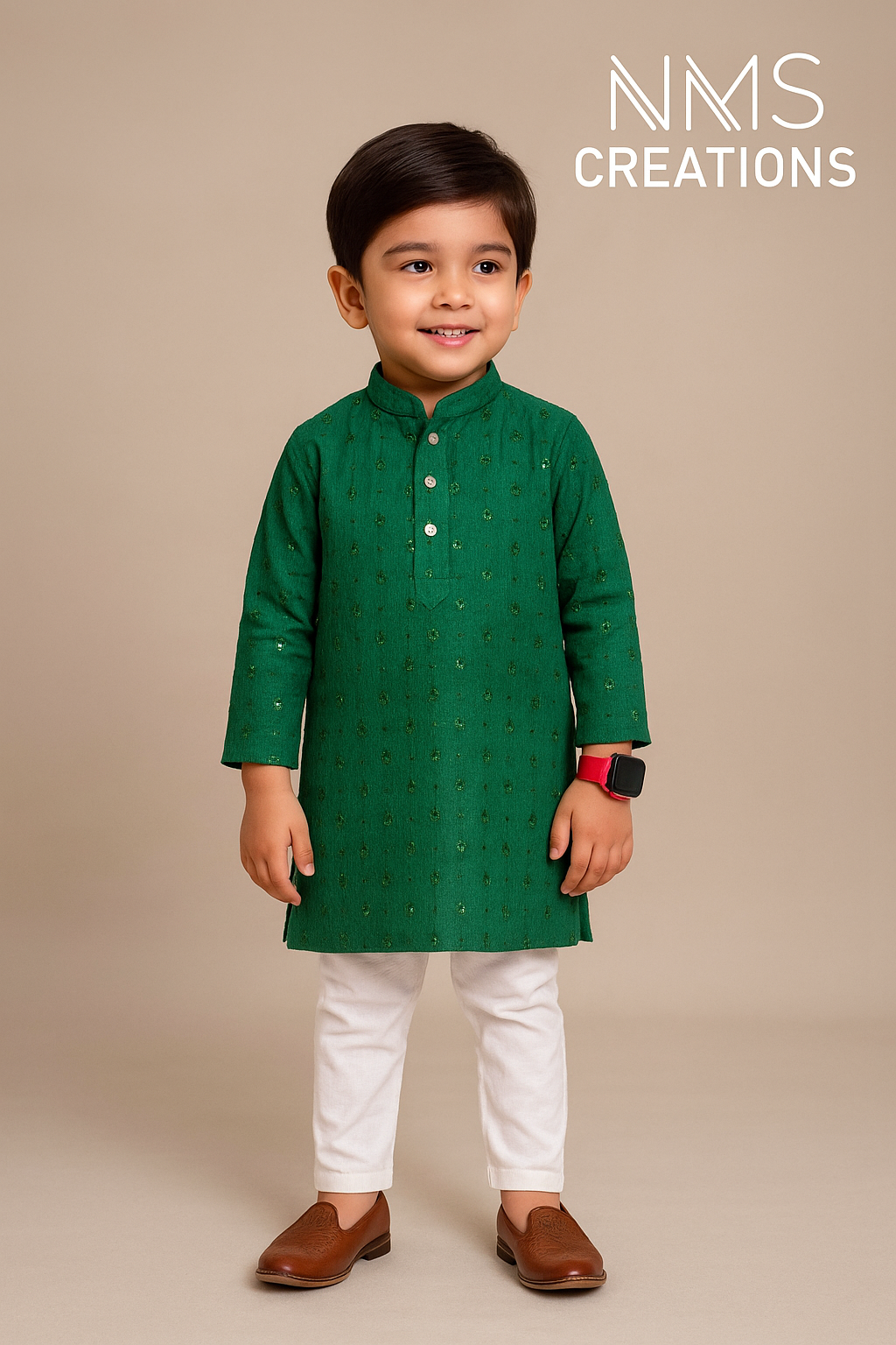 Royal Green Embroidered Kurta Pajama - 2589