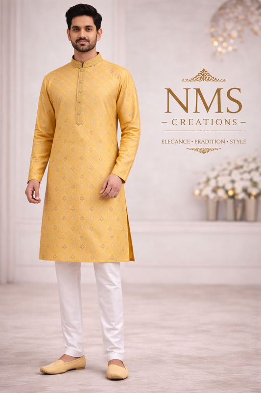 Men’s Yellow Golden Festive Kurta
