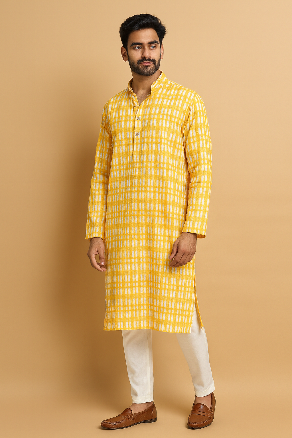 Sunlit Ikat Printed Men's Kurta