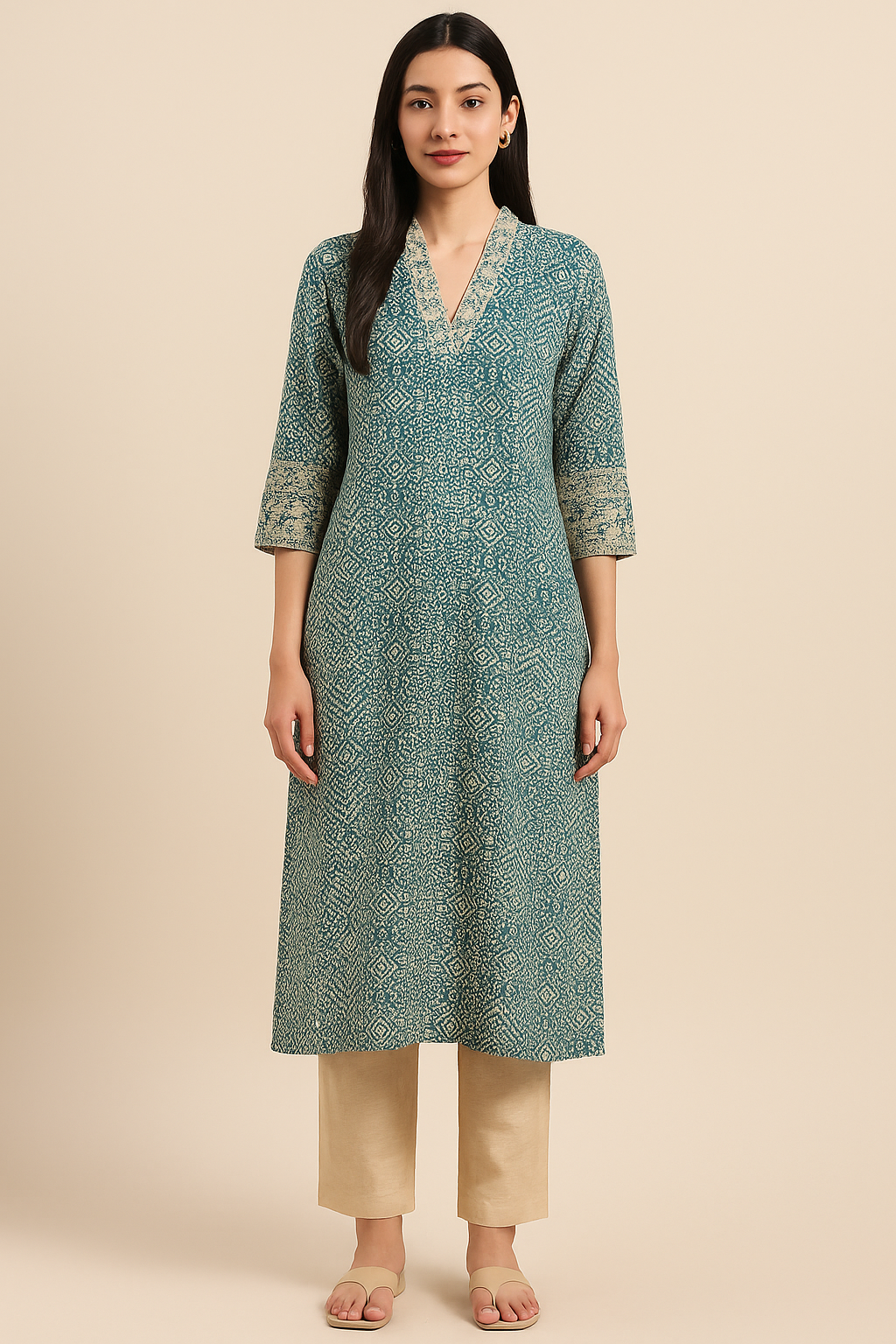 Azure Mosaic Printed Kurti