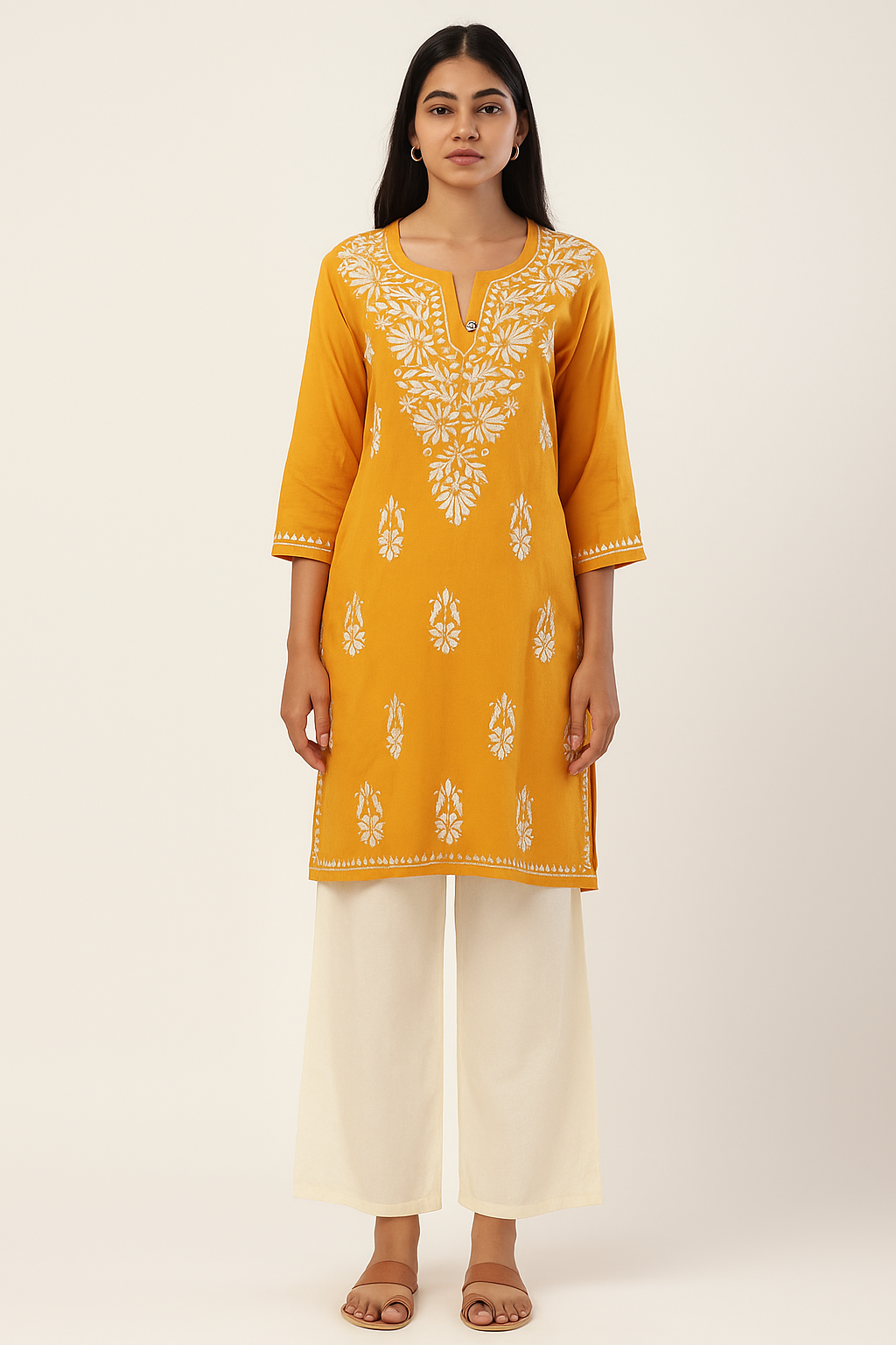 Sunshine Yellow Floral Kurti