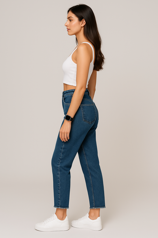 Essential High-Waist Straight Fit Jeans for Women