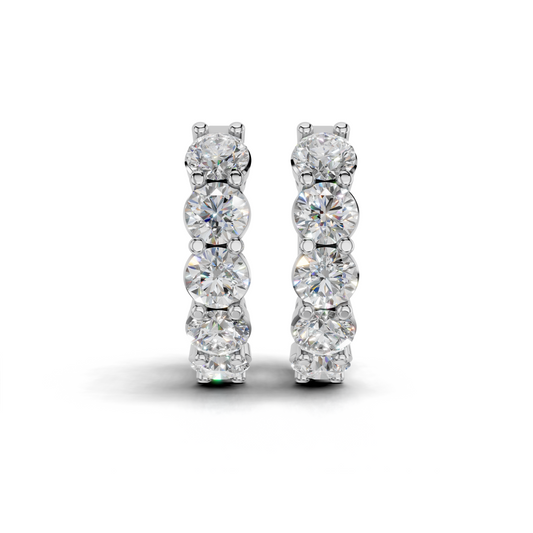Classic Round LGD Diamond-Set Hoop Earrings with Continuous Sparkle – BALI-0123