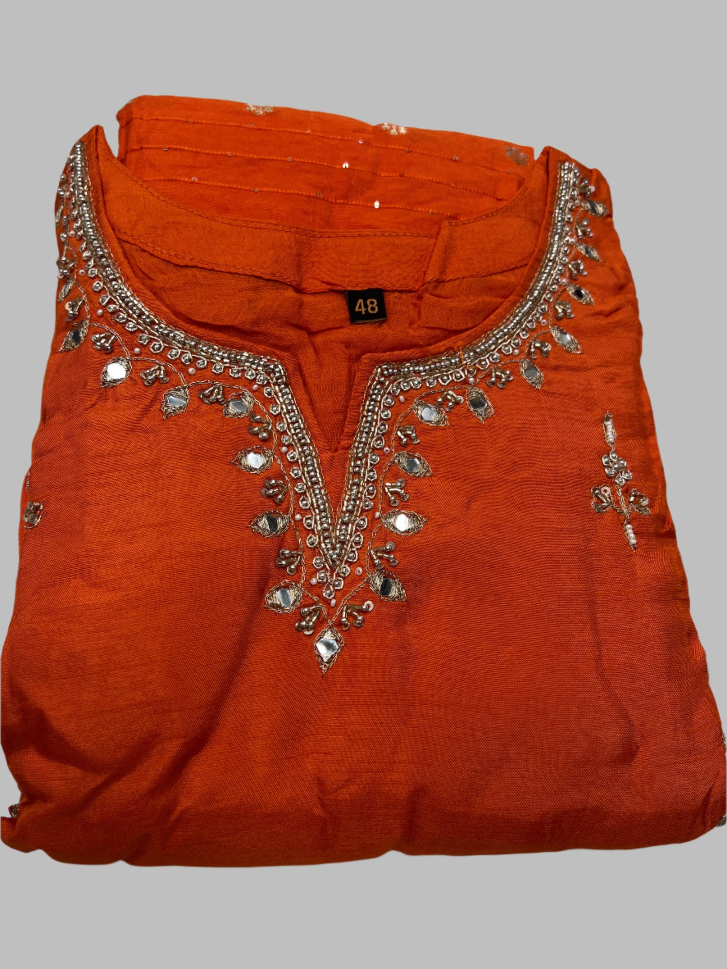 Orange Silk Designer Salwar Suit