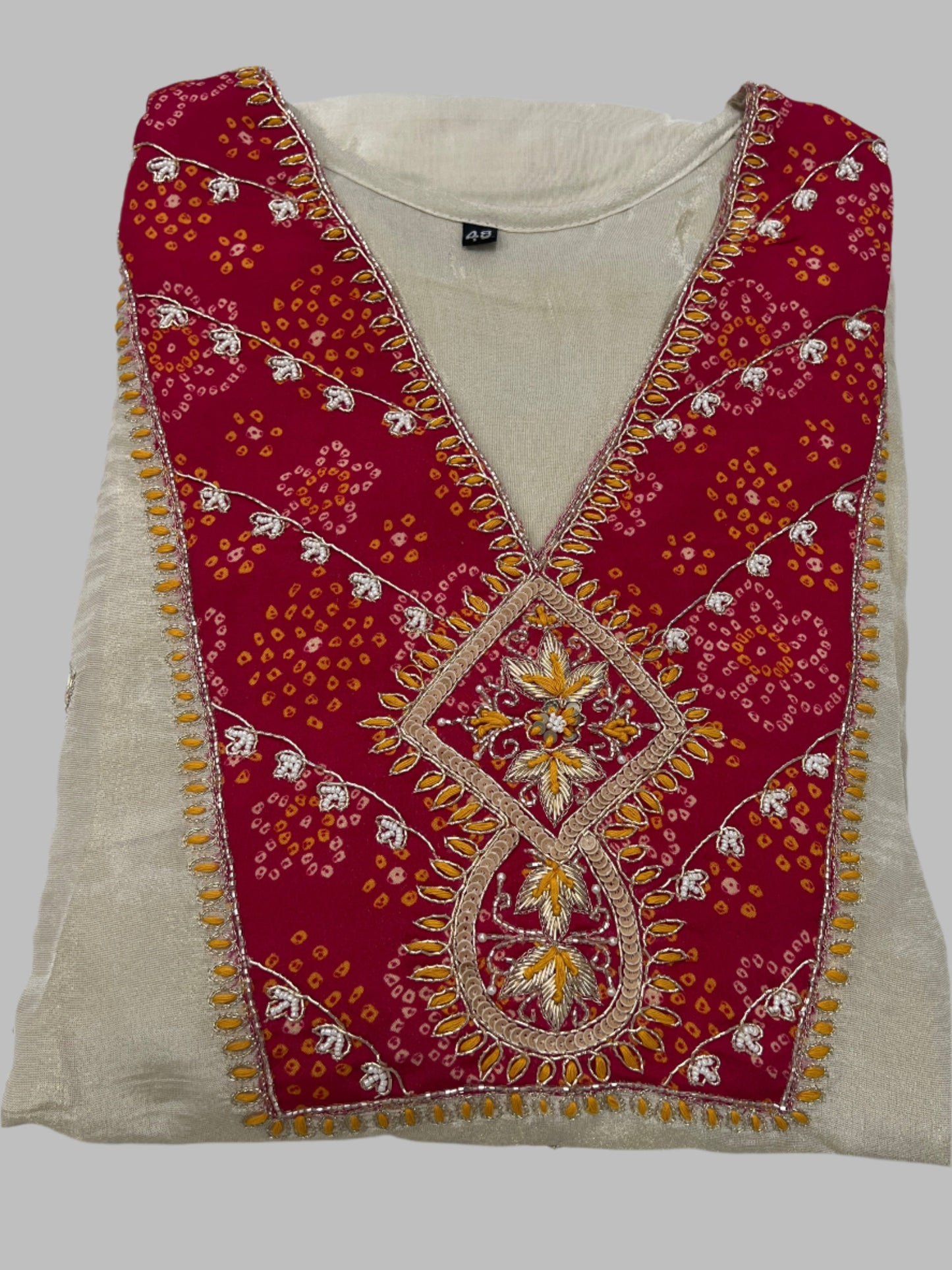Red & Ivory Salwar Suit with Georgette Dupatta