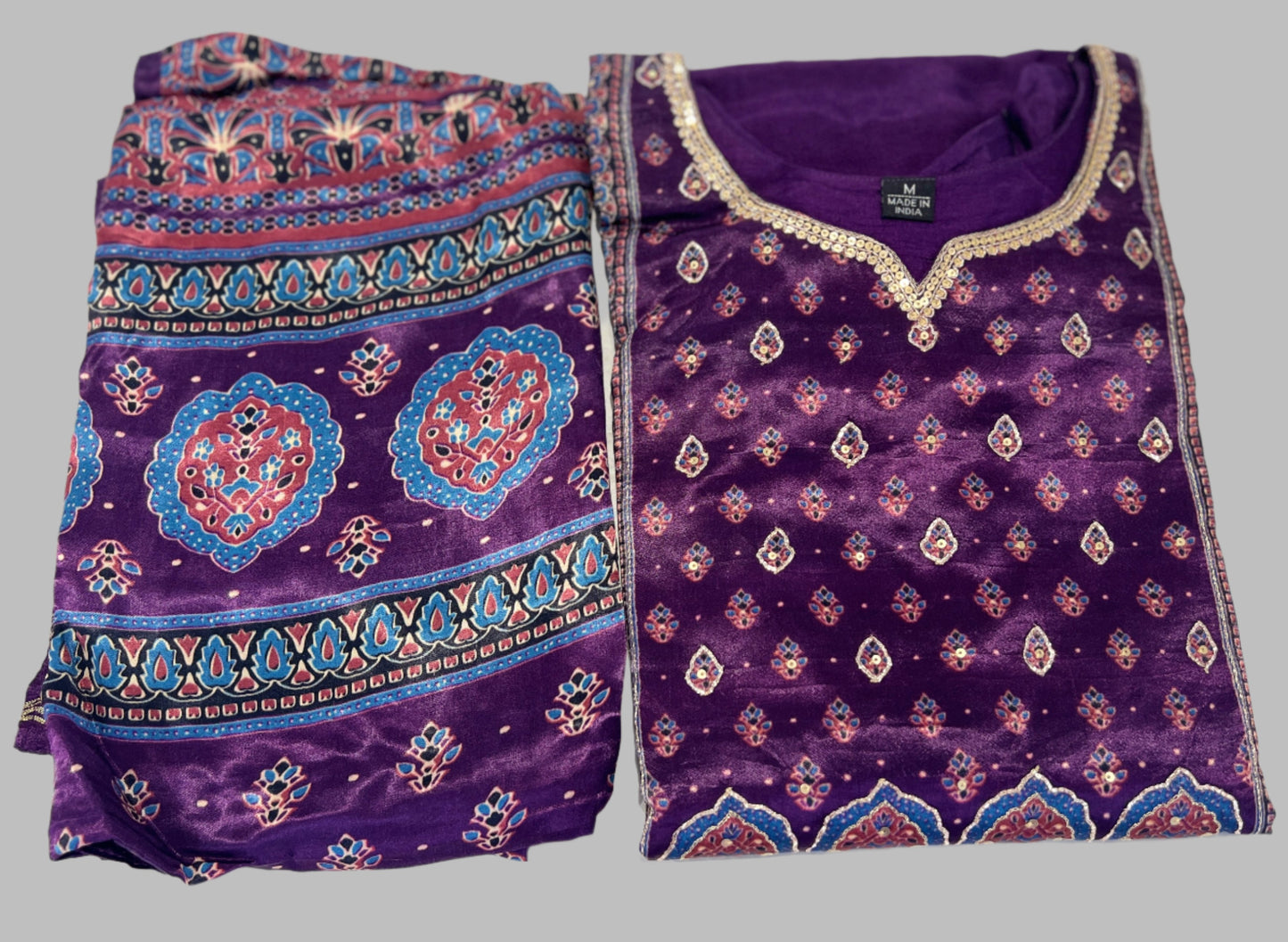 Purple Silk Designer Salwar Suite