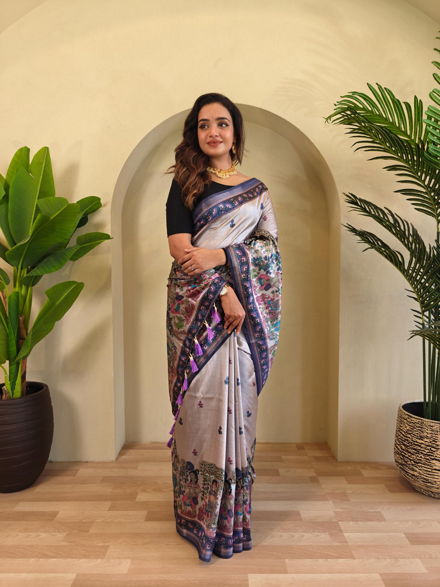 Dola Viscose Kalamkari Saree