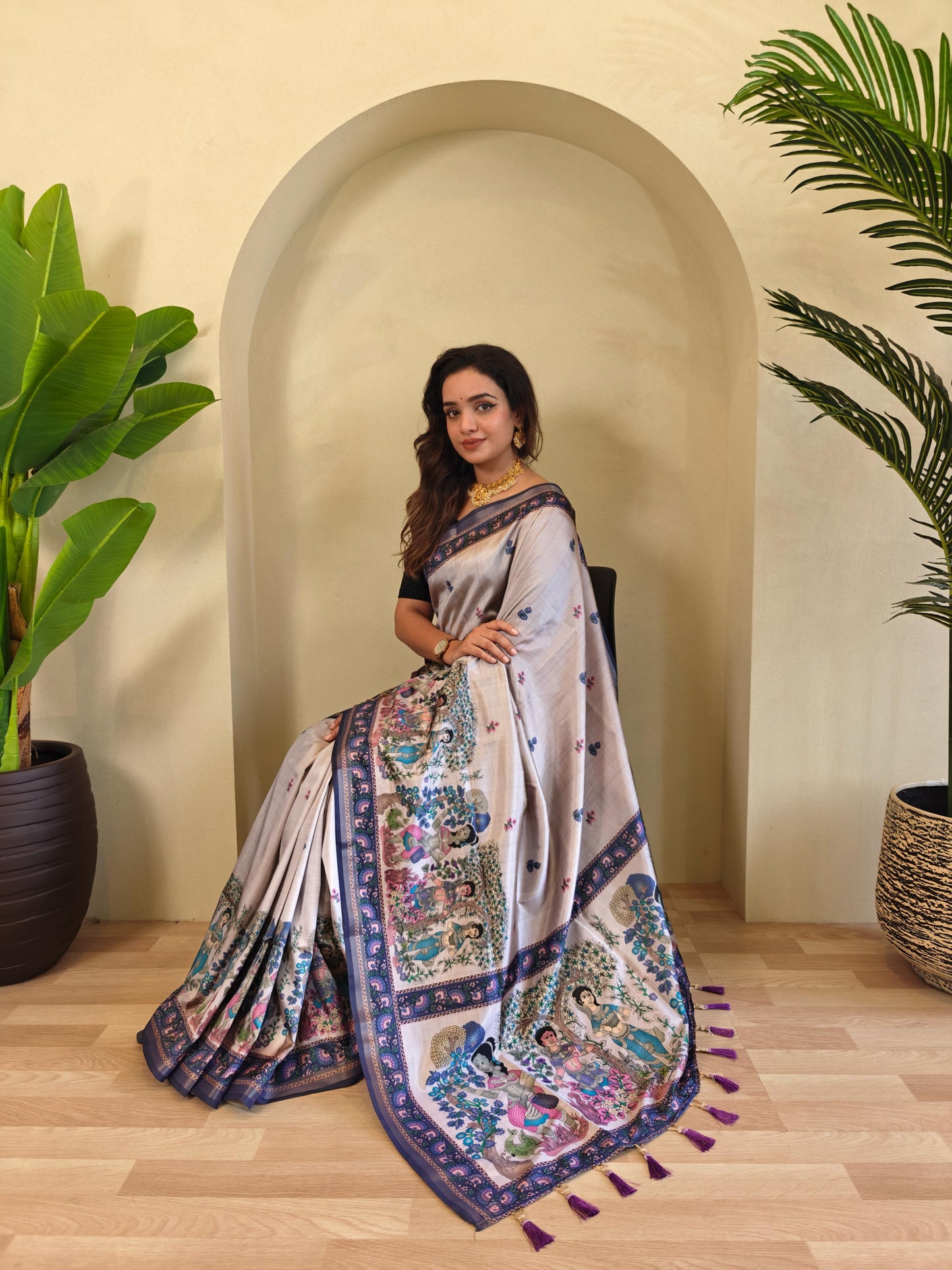 Dola Viscose Kalamkari Saree