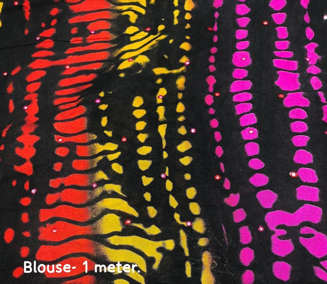 Manipuri Fabric Black Floral Saree