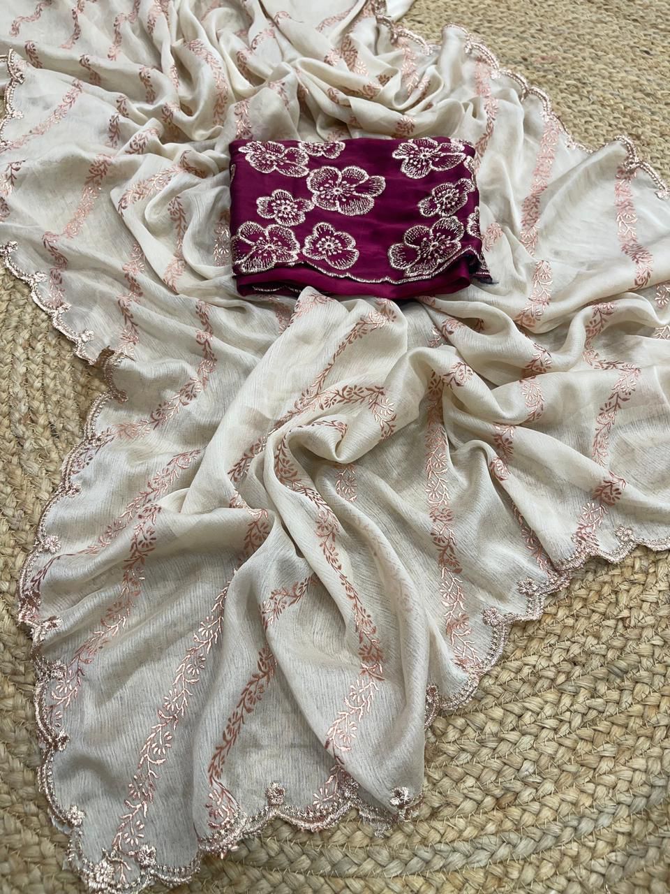 Moss Chiffon Pattern Saree
