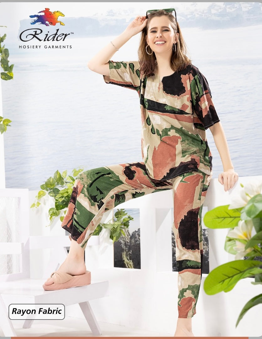 Desert Brown Rayon Loungewear Set