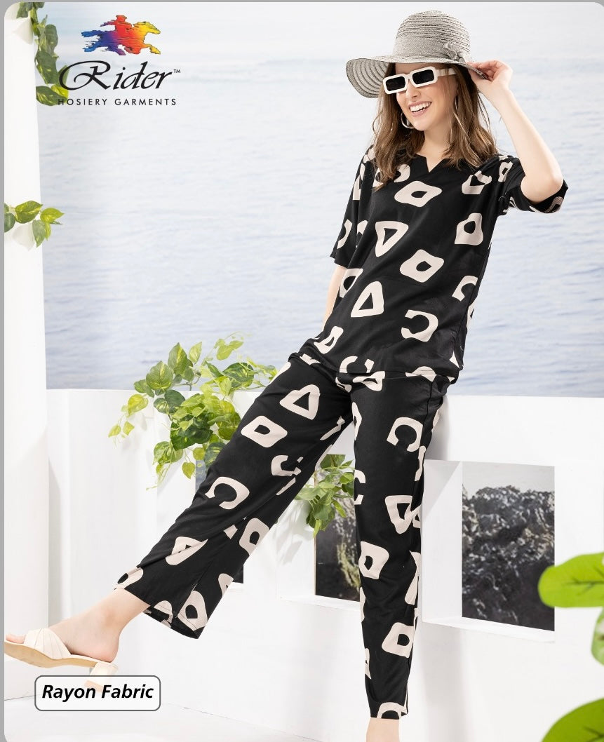 Rayon Cotton Loungewear Co-ord Set