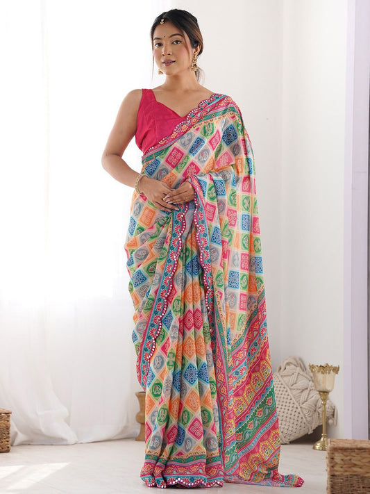 GEORGETTE/ORGENZA SIK SAREE