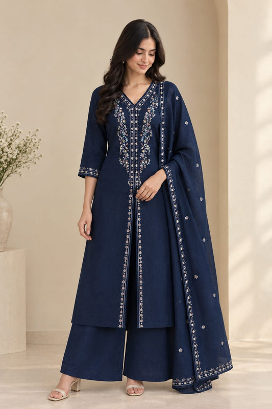 Pashmina Silk Designer Salwar Suit with Palazo Pant set