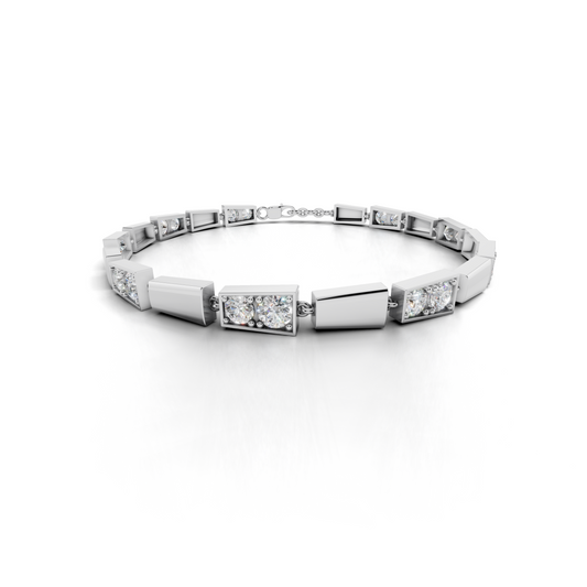 Classic Round LGD Single-Line Tennis Bracelet with Continuous Diamond Pattern – CLBR-00150