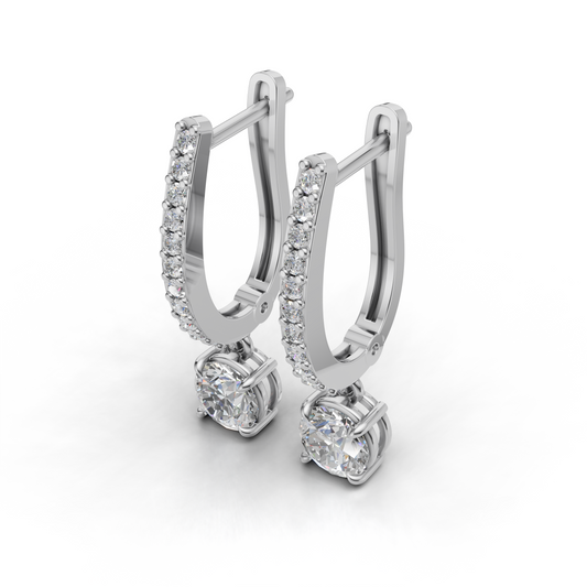 Cascading LGD Graduated Drop Earrings with Flowing Diamond Line – DGER-0127