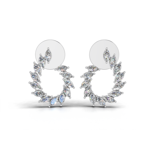 Curved LGD Hoop Earrings with Fluid Circular Diamond-Set Silhouette – TPER-0354