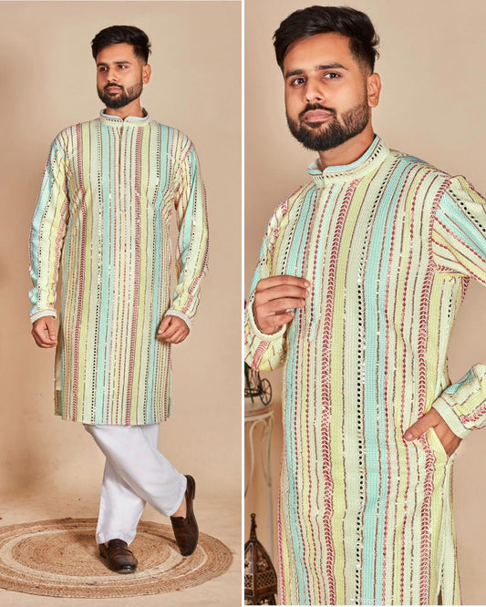Men's Traditional Manyavar Luxury Kurta Set
