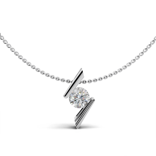 Geometric LGD Modern Pendant Necklace with Contemporary Diamond Motif – LWPD-0236