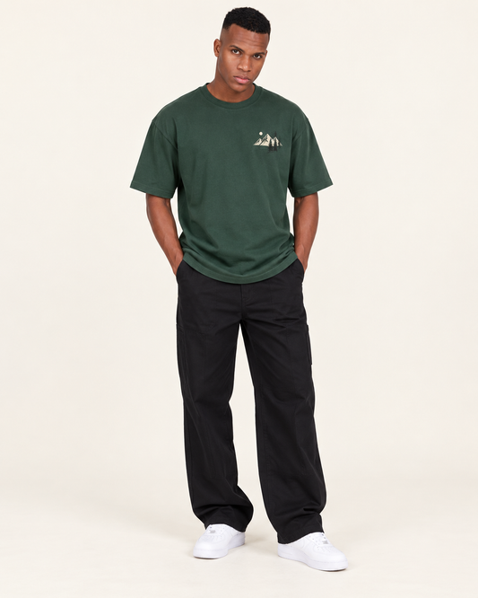 Forest Green B006 oversized T-shirt front view