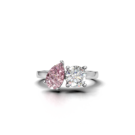 Two-Stone LGD Toi-et-Moi Engagement Ring with Contrasting Gemstone Shapes – SOLR-0502