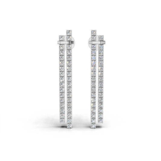 LGD Linear Drop Earrings with Sleek Vertical Diamond Line – DGER-0139
