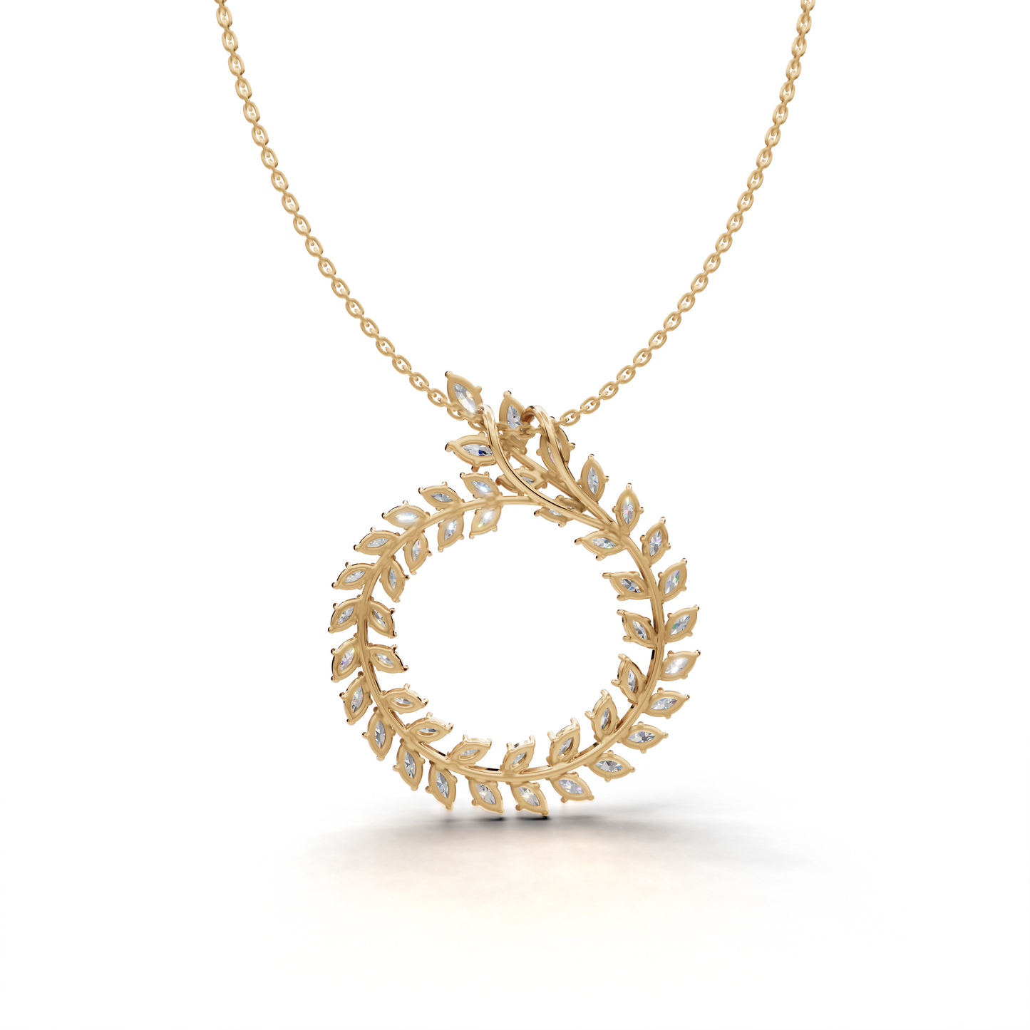 Leaf Round Pendant - HWPD-0075