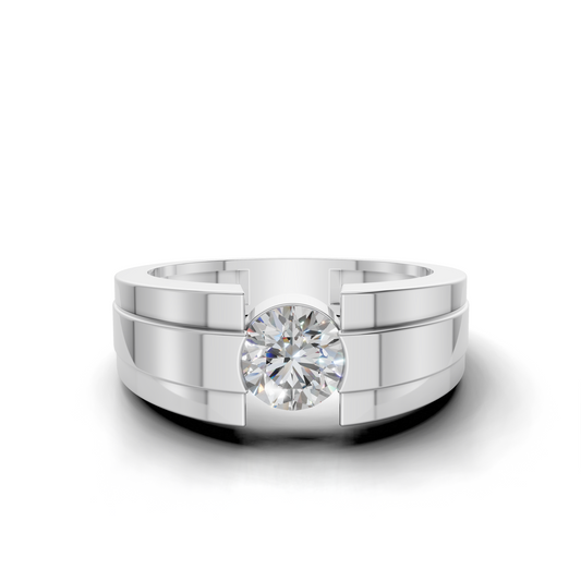 Round-Cut LGD Centre Ring with Channel-Set Diamond Band – HWGR-0195
