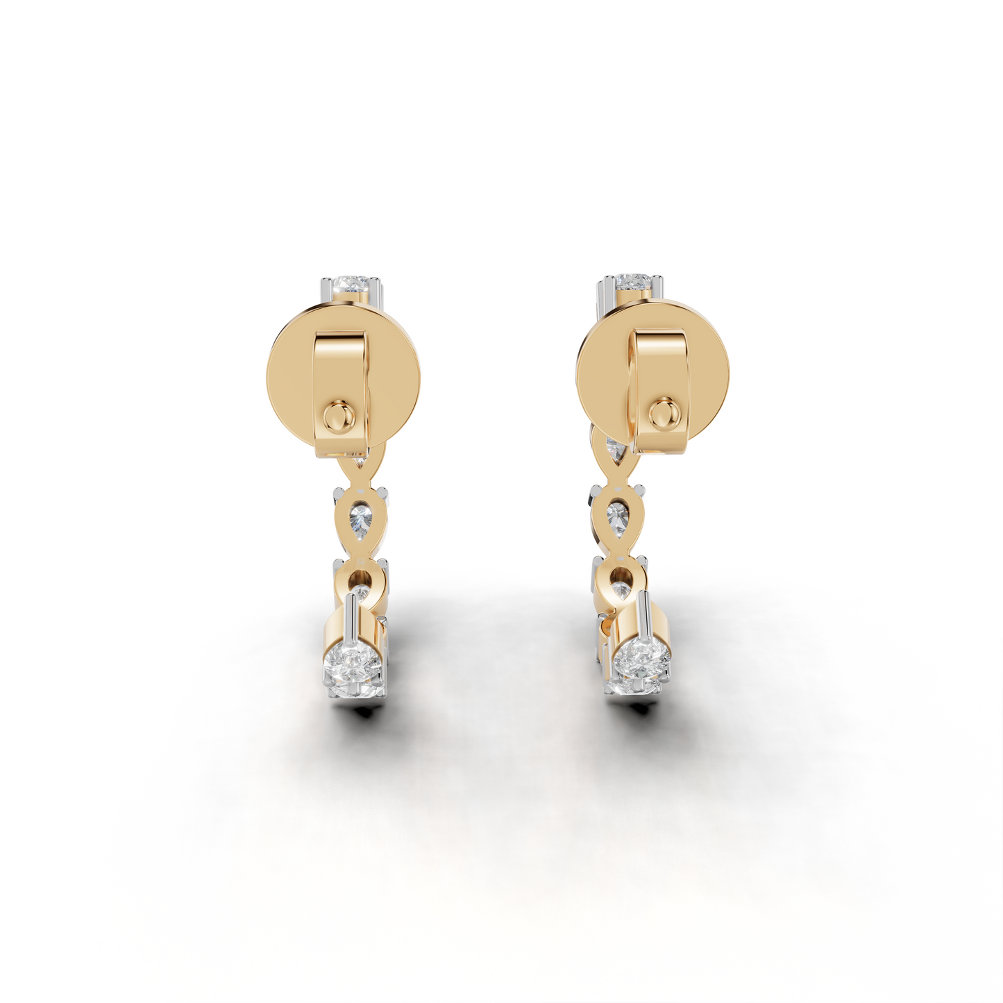 Elegant Diamond Hoop Earrings set - HPER-0008