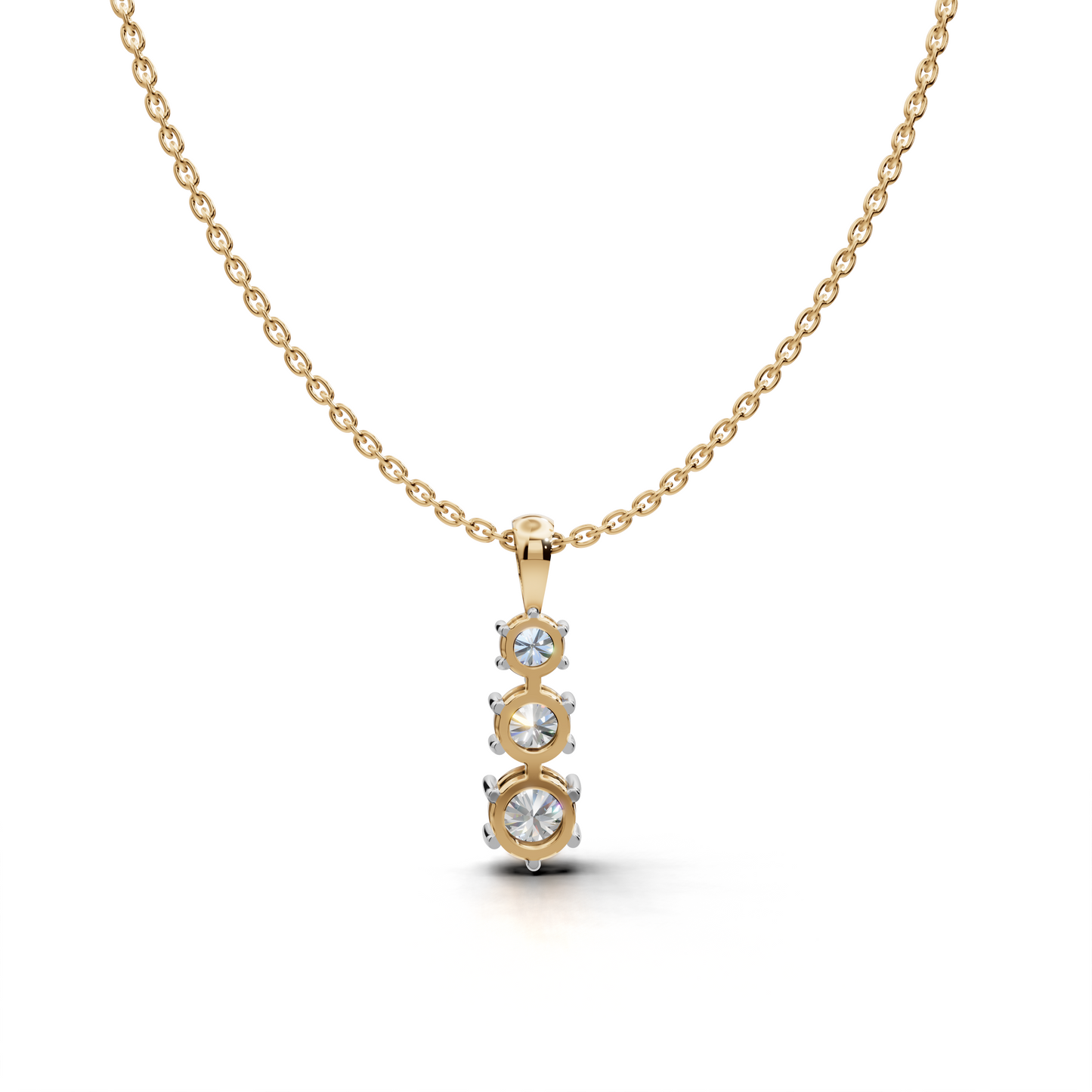 Three-Stone Diamond Pendant - LWPD-0318