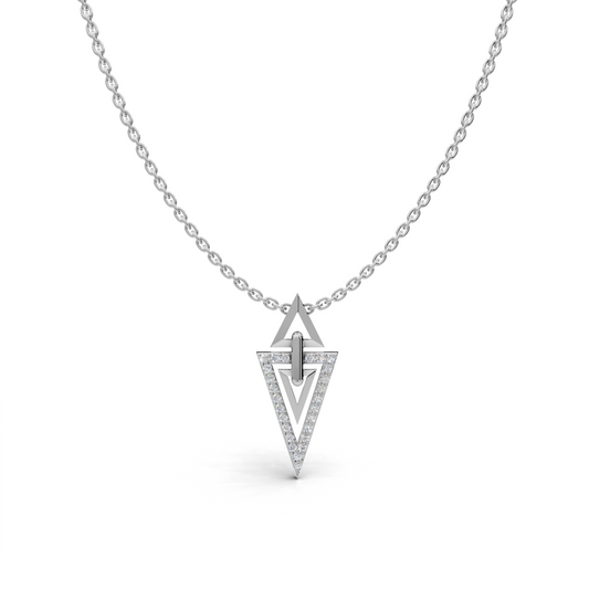 Geometric Triangle LGD Pendant Necklace with Minimalist Open-Form Design – LWPD-0329
