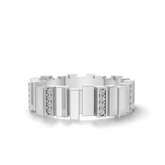 LGD Geometric Statement Ring with Contemporary Architectural Diamond Design – EBGR-0006A