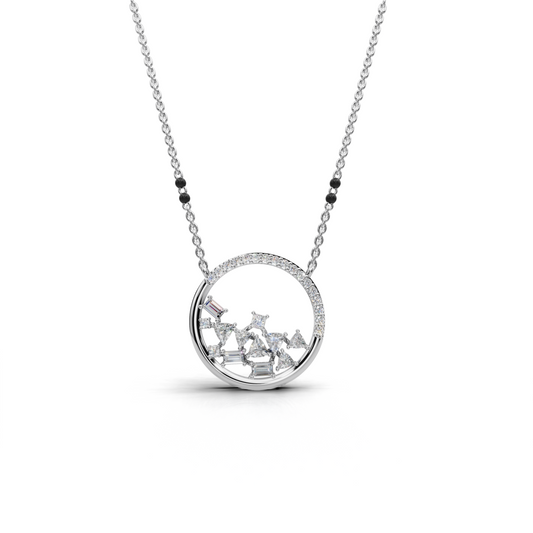 Circular LGD Designer Necklace with Intricate Geometric Diamond Pattern – TANM-0068