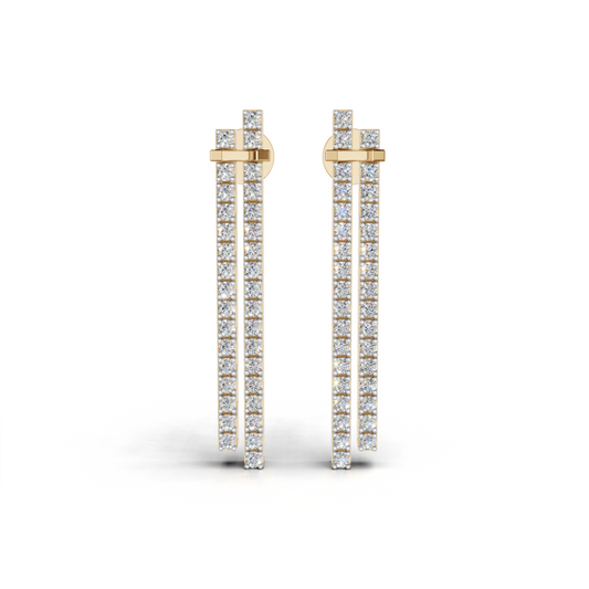 LGD Linear Drop Earrings with Sleek Vertical Diamond Line – DGER-0139