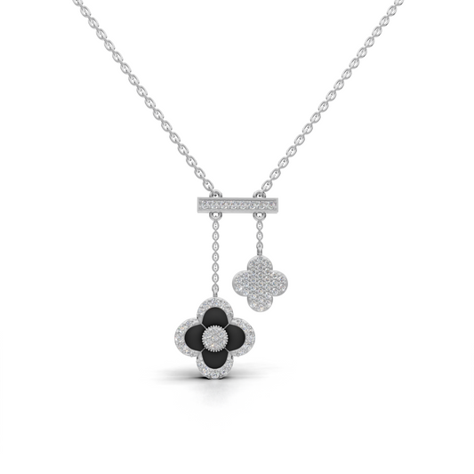Lucky Four-Leaf Clover Pendant Necklace with Whimsical Botanical Motif – LWPD-0331