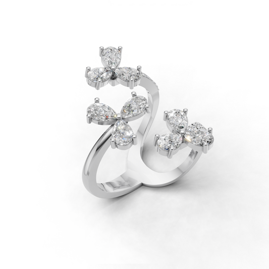 Floral swirl Diamond Ring - MWLR-0289